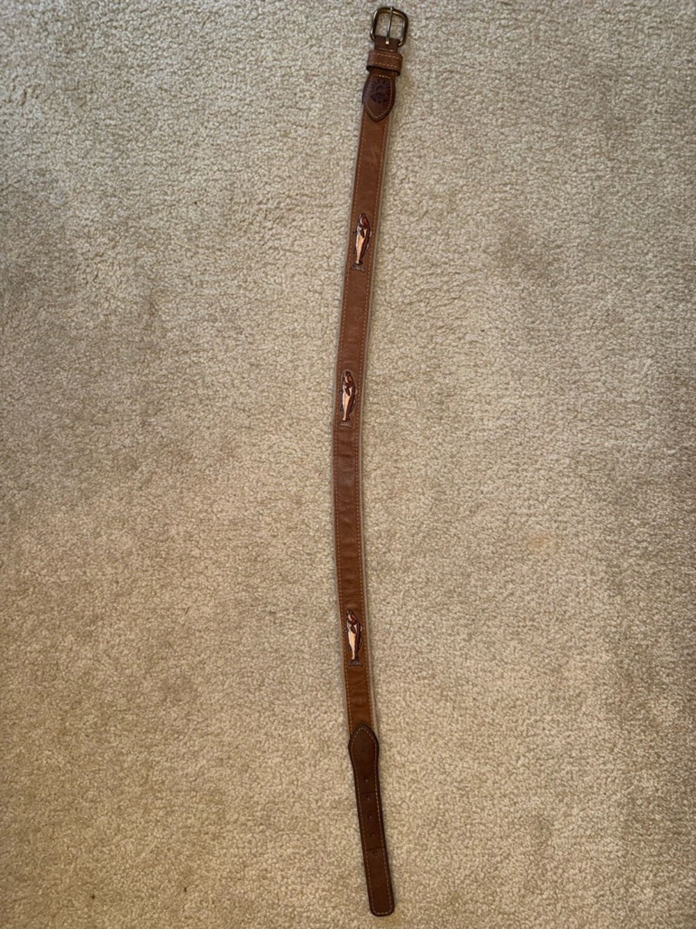 Canvas & Leather Fishing Belt – Size 32 (Preppy / Coastal Style)